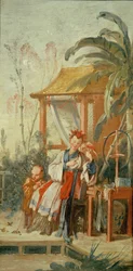 Ogród chiński, studium do karykatury gobelinowej, ok. 1742 r.